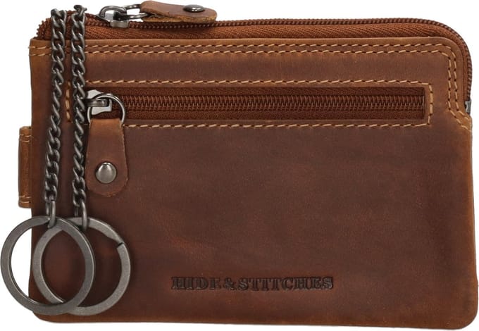 Hide & Stitches Japura Sleuteletui - 100% Leer - Cognac
