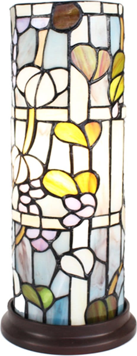 Lumilamp Tiffany Tafellamp Ø 15x36 cm Blauw Wit Glas
