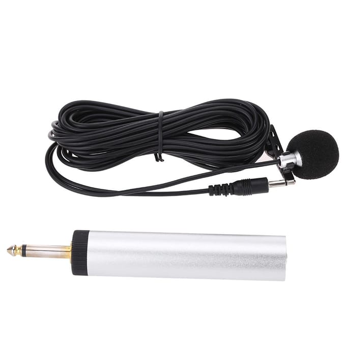 Mini draagbare bedrade electret condensator revers clip-on muziekinstrument microfoon microfoon voor gitaar white