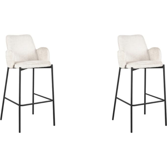 LABEL51 Joni Barkruk - Creme - Stof - Hoog - Kruk - - Met Armleuning