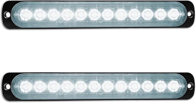 Set van 2 Universele LED Stroboscoop Noodverlichting Wit - 12V/24V Knipperlicht voor Auto, Trailer, Tractor