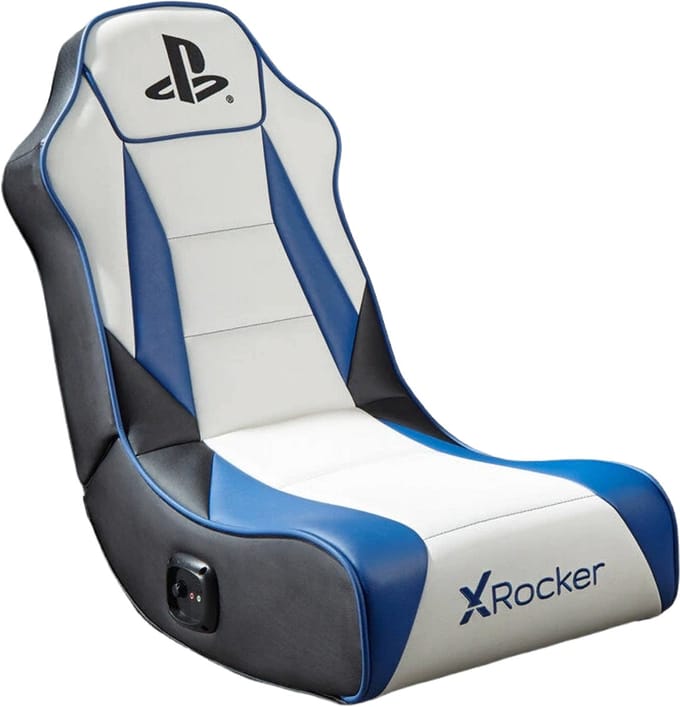 Gamestoel - PlayStation Geist - inklapbaar - 2.0 audio - 2 speakers - floor rocker - wit/blauw (X Rocker)