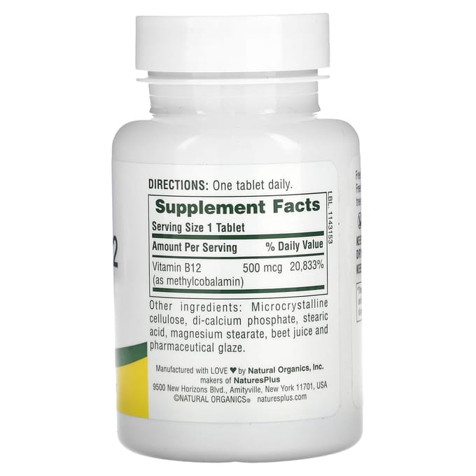 Vitamine B-12, 500 mcg, 90 tabletten
