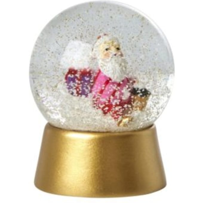 Rice kerst sneeuwbol goud kerstman
