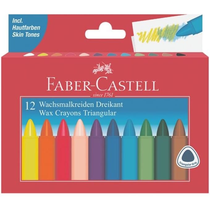 Faber-Castell waskrijt - driekantig - 12 stuks - FC-120010