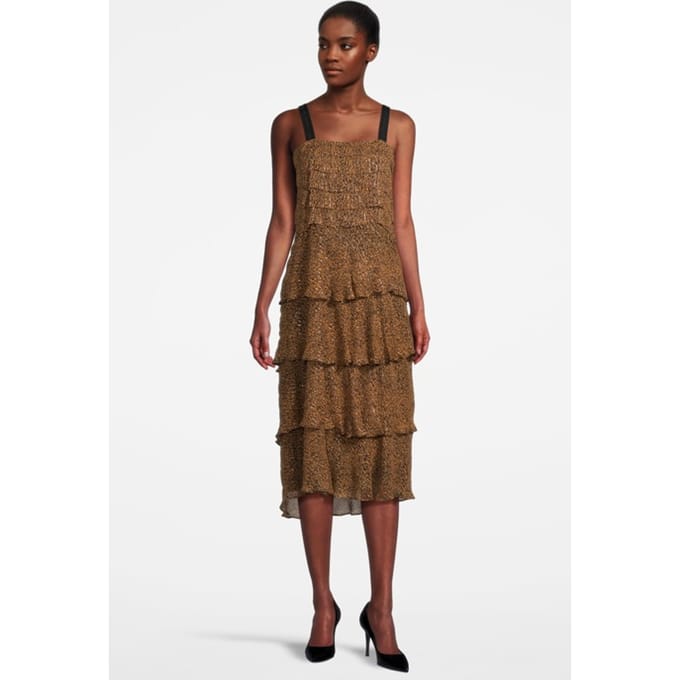 PINKO Preferire 1 Abito Fil Coupe Brown/black Größe: 38 | Midikleider Outlet | Damen | Braun