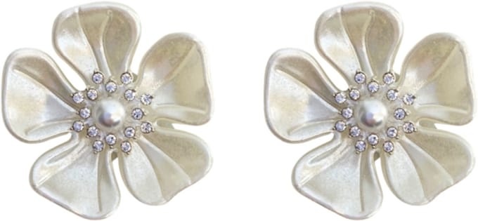 Trouwschoen clips bloem wit synthetische parel - Charme Bijoux