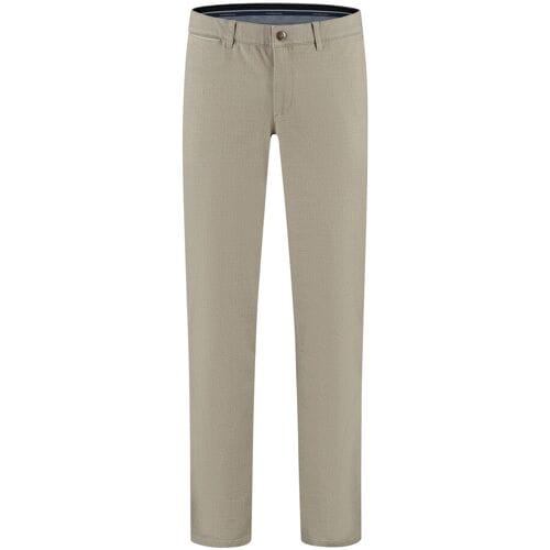 Com4 Broek Modern Chino Mini Herringbone Pattern Flat-Front Beige / male