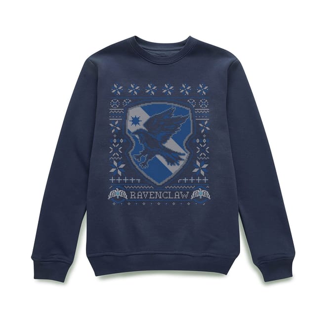 Harry Potter Ravenclaw Crest kersttrui - Navy - S