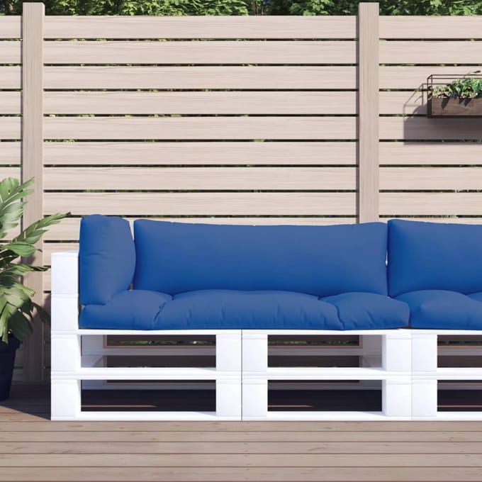 vidaXL - Palletkussens - 3 - st - stof - blauw