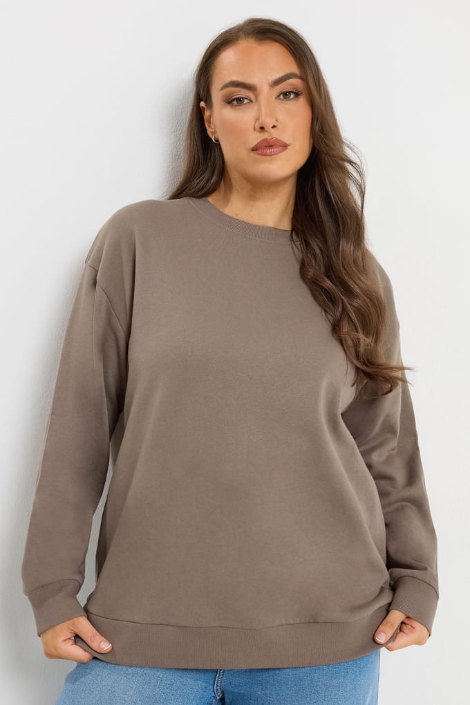 Yours 2Pack Sweatshirts In Chocoladebruin En Mokkabruin Size 50-52