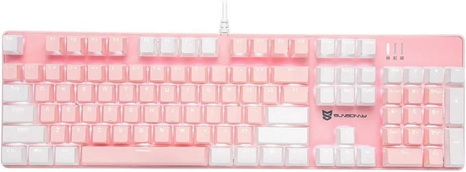 Wired Mechanical Gaming Keyboard with RGB Backlight and Blue Switches