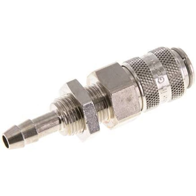 Vernikkeld Messing DN 5 Luchtkoppeling Snelkoppeling 6 mm Slangpilaar Schotkoppeling Double Shut-Off
