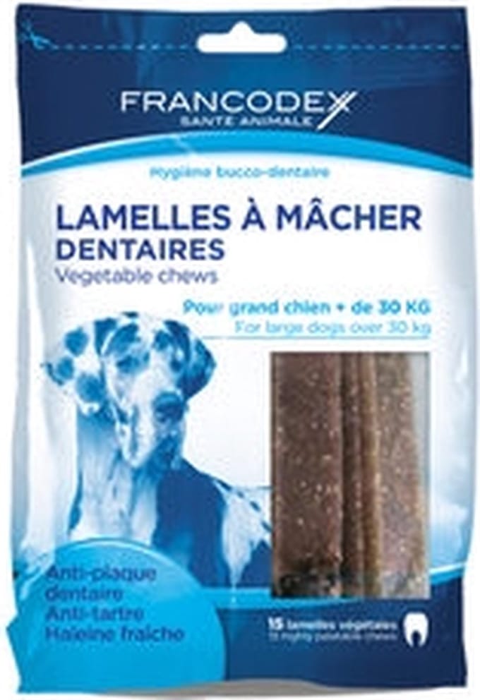 FRANCODEX Dental Large - tandsteenverwijderingsstrips voor honden - 15 st.