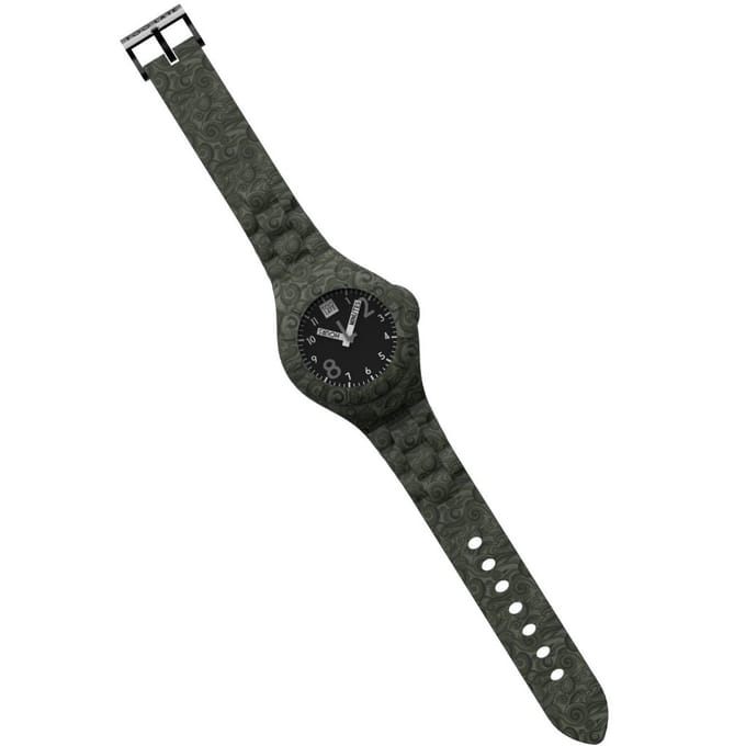 TOO LATE - siliconen horloge - MASH UP LORD FAT Decor - Ø 45 mm - Forest