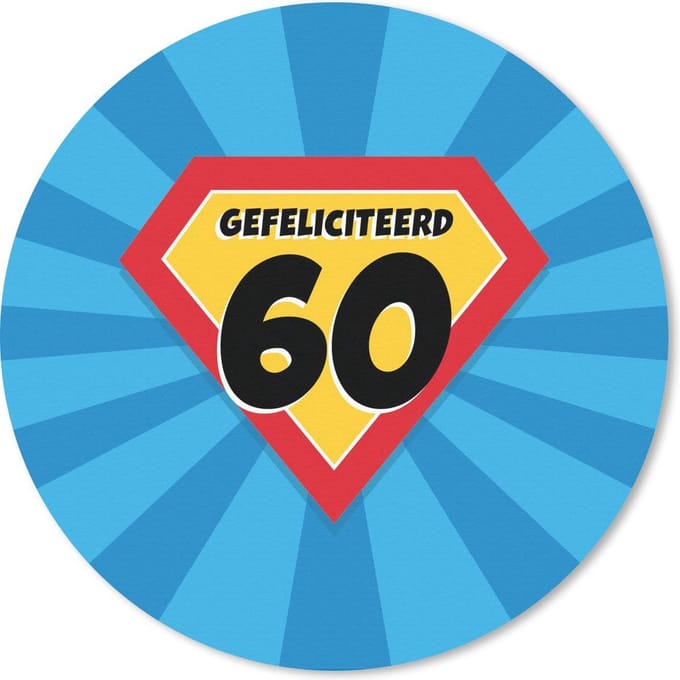 Muismat rond 20x20 cm - Mousepad Jubileum - 60 Jaar - Cape - Ronde muismatten