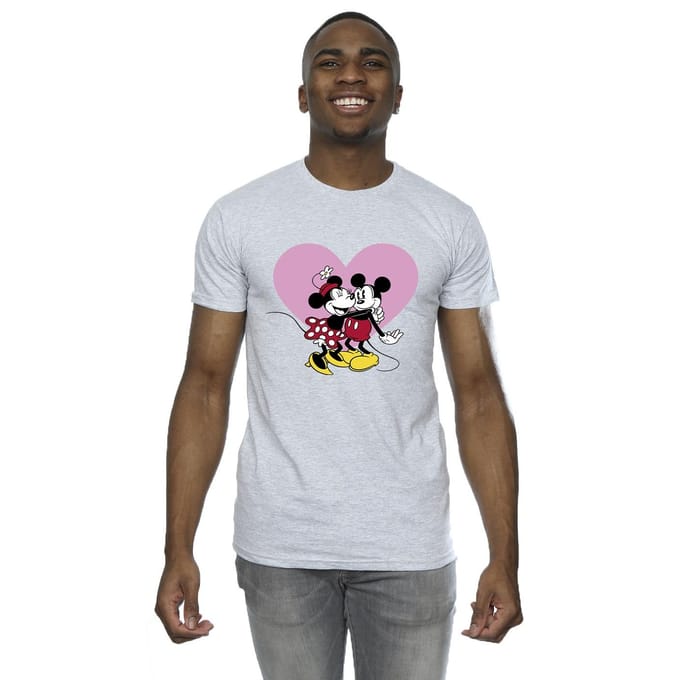 Disney Heren Mickey Mouse Love Languages T-Shirt (Sportgrijs)