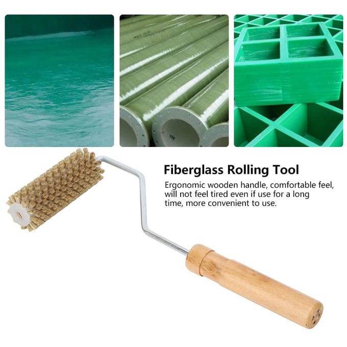 Aluminiumlegering Glasvezel Roller Glasvezel Industrie Rolgereedschap Borstel Accessoires beige