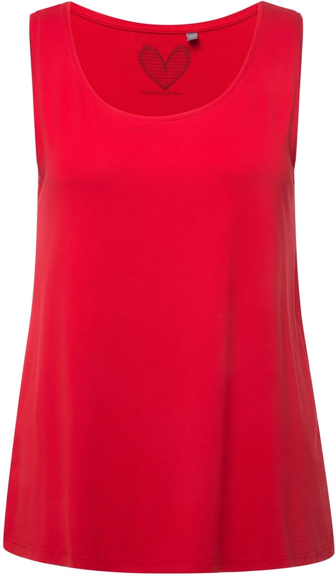 Ulla Popken - Dames - top stretch zijsplitten crêpe kwaliteit selection - Salsa - Maat 54+