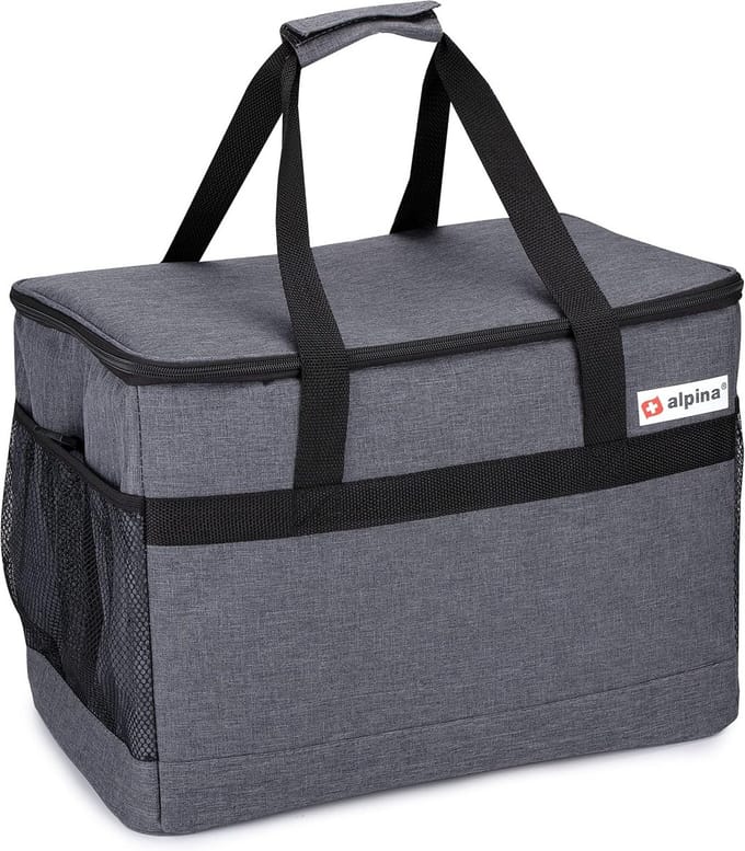 Koeltas - Lunchbox Geïsoleerd - Eten Warm Houden - Warm En Koud - 30 Liter - Grijs