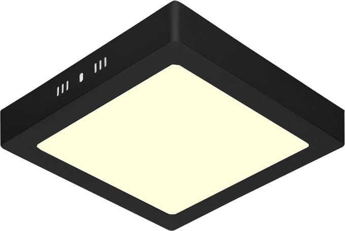 LED Paneel - 30x30 - 24W - Warm Wit 3000K - Mat Zwart - Opbouw - Vierkant - Aluminium