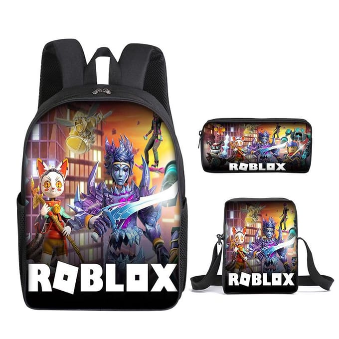 Roblox Student Schooltas Basisschool en Middelbare School Rugzak Modetrend Rugzak Drie Delig Set pencil case