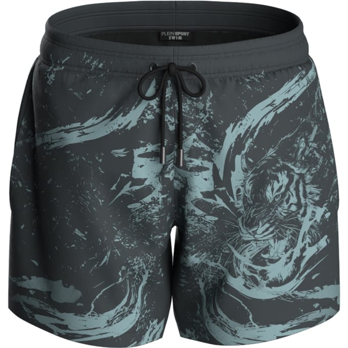 Water Tiger Logo Zwemshorts in Antraciet