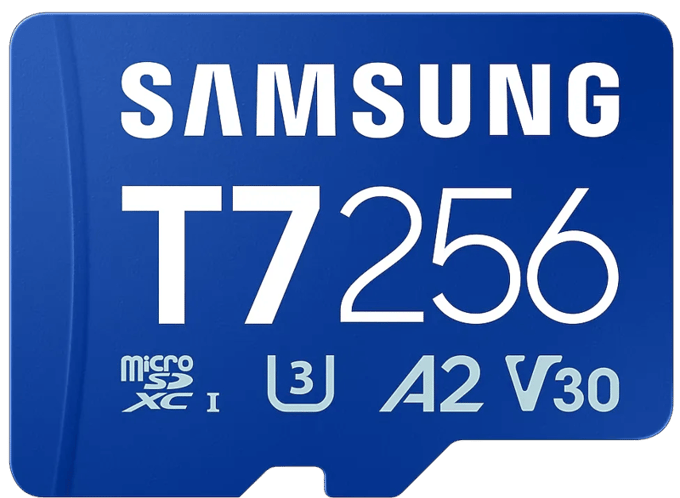 Samsung T7 microSDXC-kaart Retail 256 GB UHS-I U3, A2 Application Performance Class, Class 10, v30 Video Speed Class