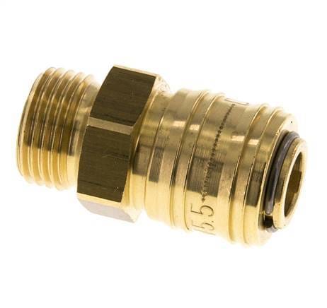 Messing DN 5.5 (Orion) Luchtkoppeling Snelkoppeling G 1/2 inch Buitendraad