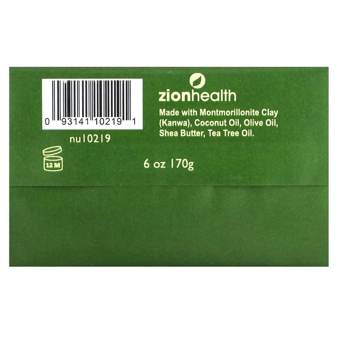 Oude Klei Natuurlijke Zeep met Tea Tree Olie, Ongeparfumeerd, 6 oz (170 G) green