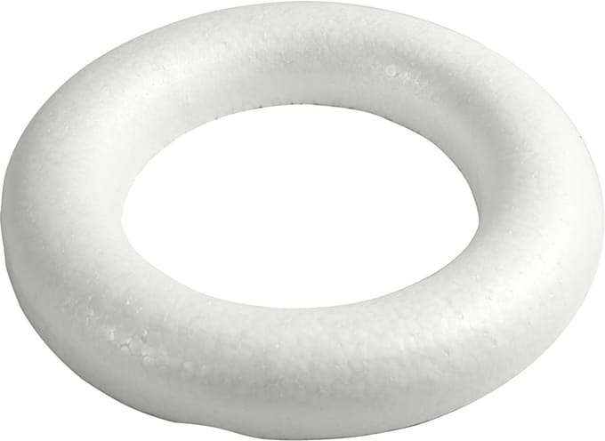 Ringen met platte achterkant, afm 30 cm, dikte 40 mm, wit, 1 stuk