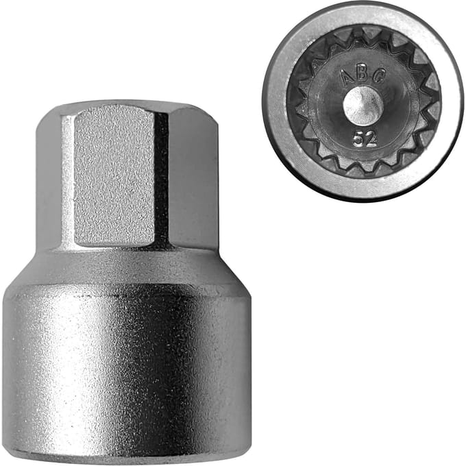 Clé de remplacement pour écrou de blocage de roue Porsche, adaptateur de douille pour écrou de blocage de roue à paroi mince 69, roue 52