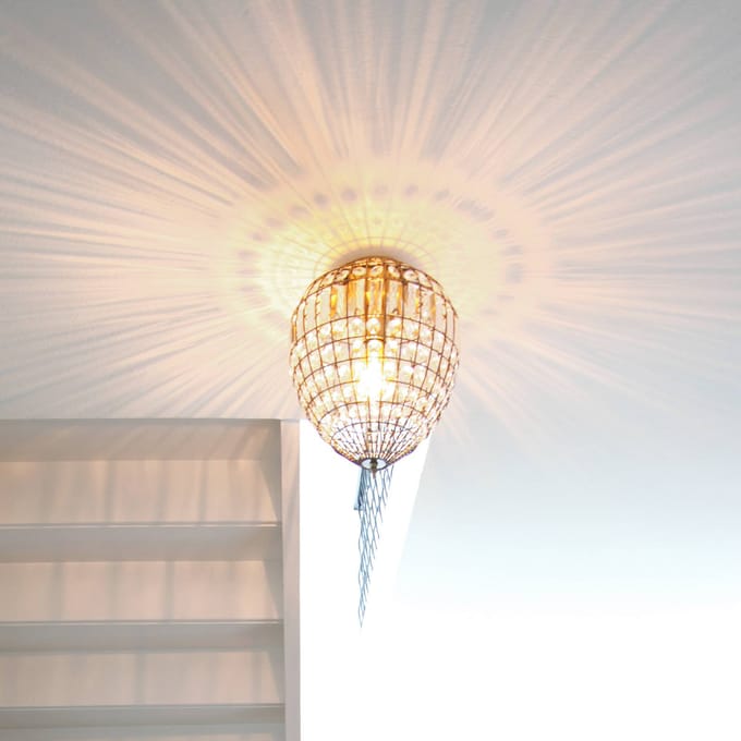 By Rydéns Amadeus plafondlamp, antiek, glas-decor