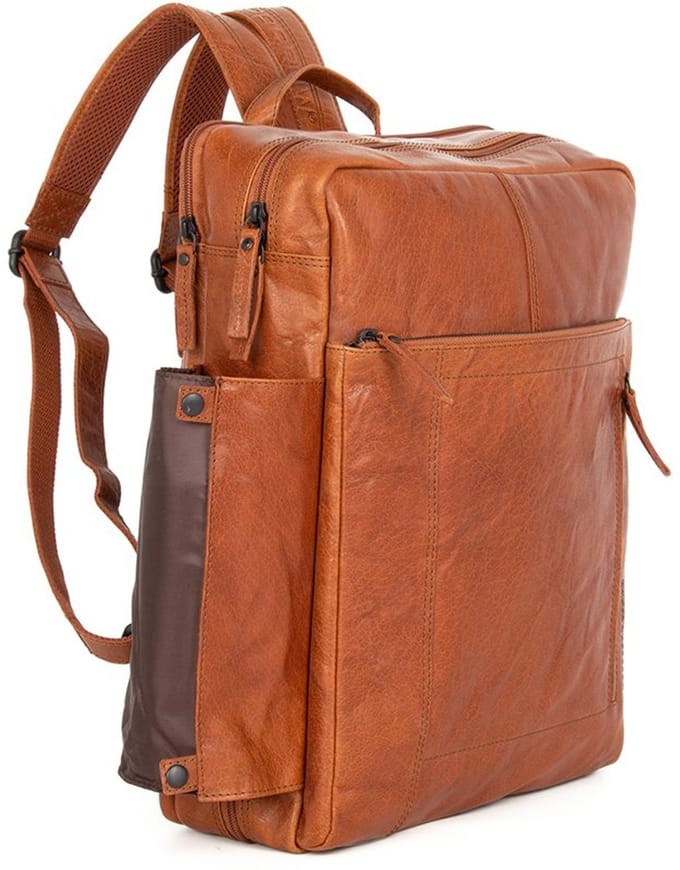 Leren Handbagage Rugzak - 15.6 inch - Jonathan - Brandy Cognac