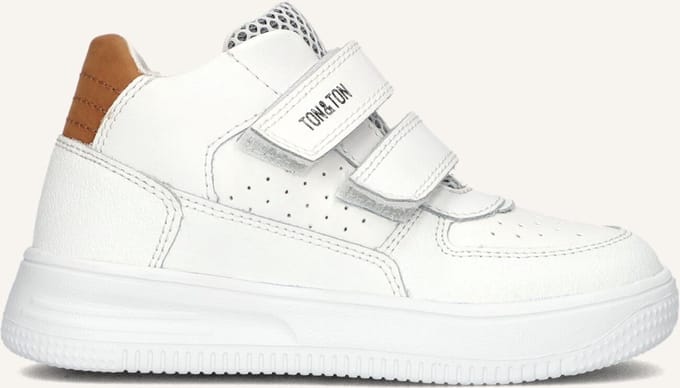 Ton & Ton Unisex Sneakers Helge - Leren Lage sneakers - Wit - Maat 20