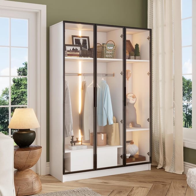 Luxe Kledingkast – Wit – 110x50x160 cm – Industrohome