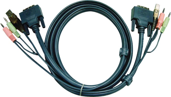 Aten 2L-7D03U DVI-D Single Link KVM kabel met audio en USB - 3 meter