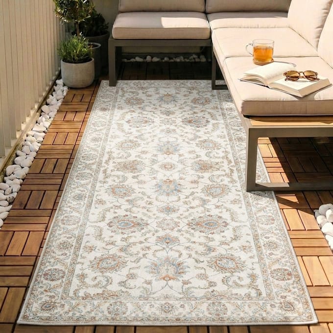 Fraai Wasbare loper - Domingo Oriental Wit - 80x300cm