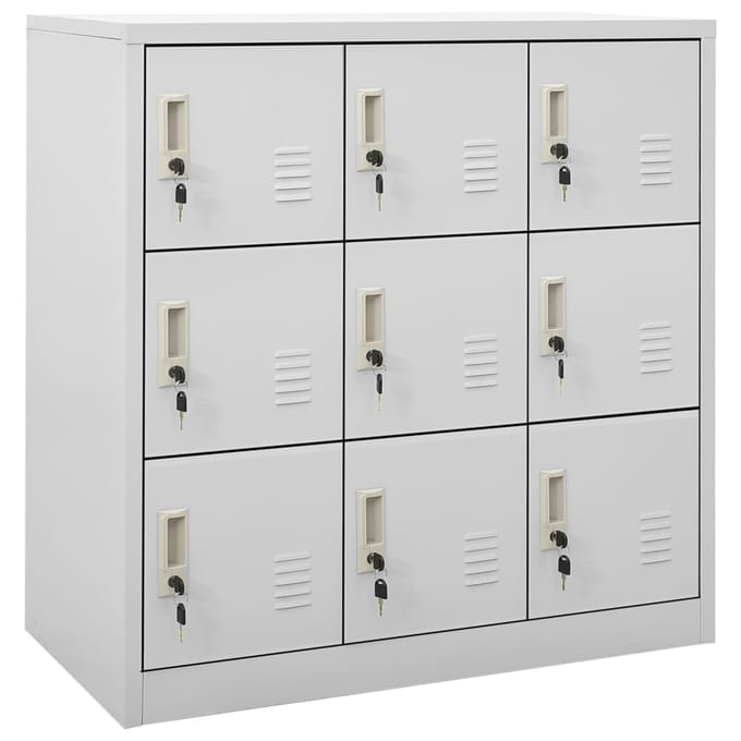 vidaXL - Lockerkasten - 2 - st - 90x45x92,5 - cm - staal - lichtgrijs