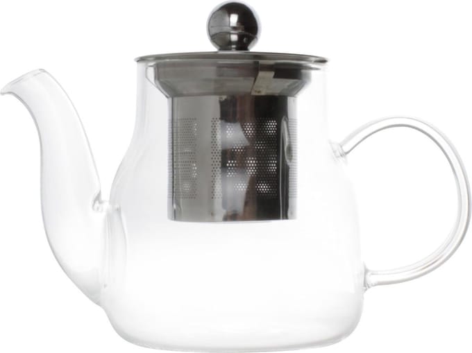 Theepot 0.35l glas met filter en deksel rvs