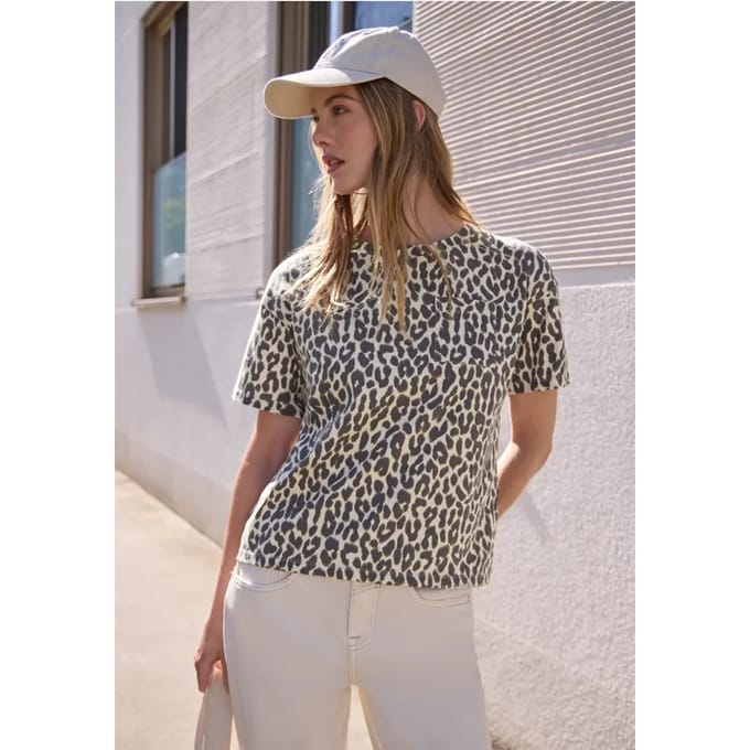 Shirt met ronde hals en leopatroon