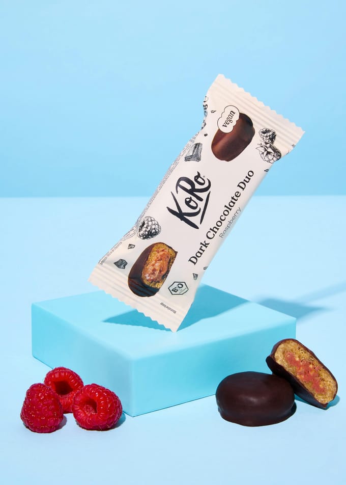 Bio dark chocolate duo raspberry 2 x 20 g
