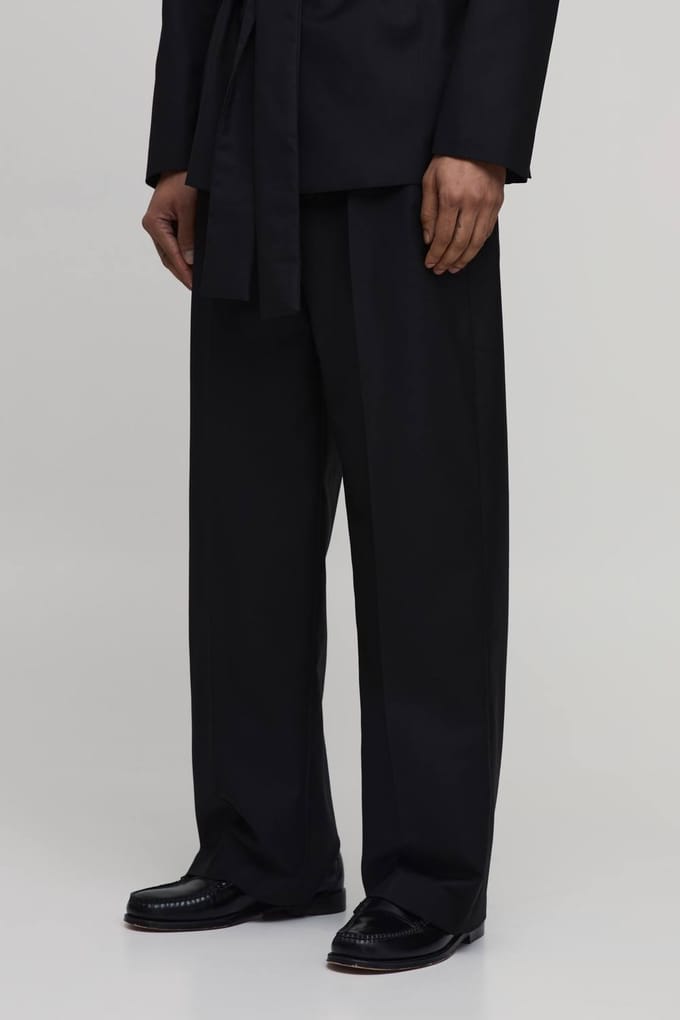 Wijde Pijpen Pak Broek Met Riem | Black | Size 30
