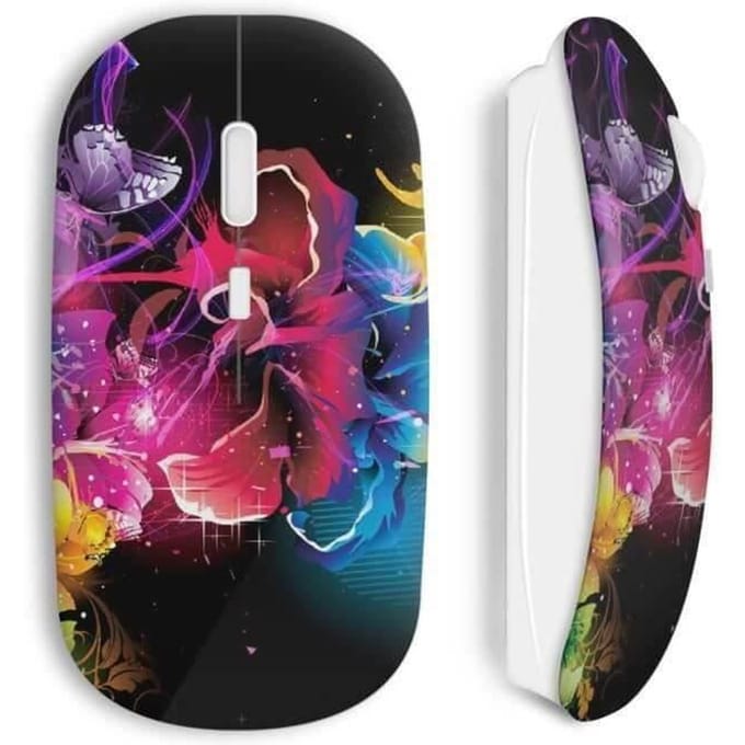 Souris Sans Fil Flowers fleurs multicolor