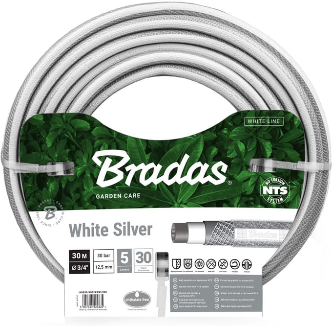 Bradas tuinslang NTS White Silver 1/2 inch 20 meter