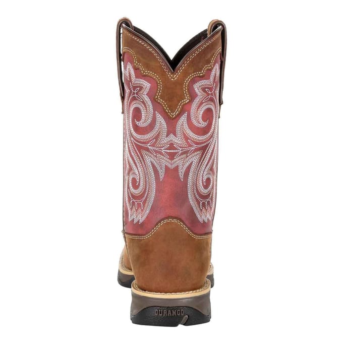 Durango Lady Rebel Leren Dames Laarzen in Braam Bruin/Roestig Rood