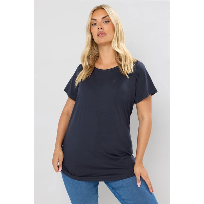 Yours Basic Tshirt Met Ronde Hals In Donkerblauwsize 42