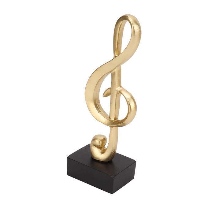 Muzieknoot Sculptuur Muzieknoot Vorm Elegant Eenvoudig Hars Muzieknoot Tafelsculptuur voor Kantoor beige