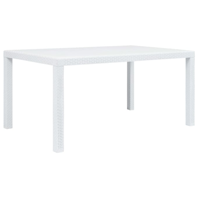 vidaXL - Tuintafel - 150x90x72 - cm - rattan-look - kunststof - wit