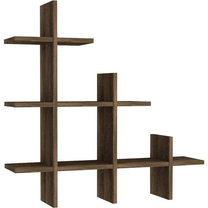 Asir - Wandplank - Okkernoot - 80 x 81,8 x 18 cm